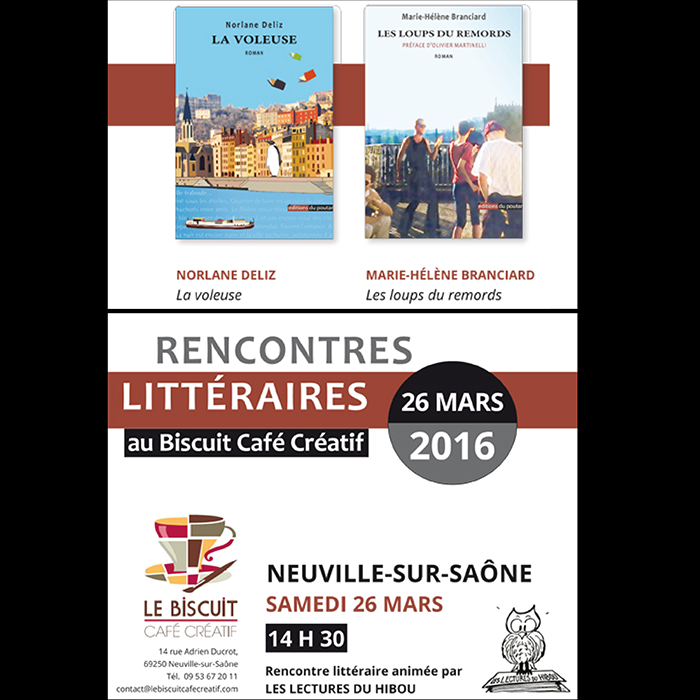 Nouvelle rencontre littéraire au Biscuit le samedi 26 mars 2016 !